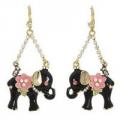 Betsey Johnson Vintage Betsey Elephant Drop Earrings