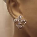 Fleur de Lis Crystal Stud Earrings
