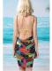Tropical Leaf Open Back Cover up Beach Dress 1