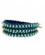 Chan Luu Silver and Leather Turquoise Wrap Bracelet