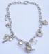 Couture Style Charm Necklace Silver