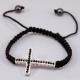 Black Woven Black Cross Cord Friendship Bracelet