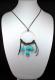 Hippie Chic Trendy Dream Hoop Necklace with turquoise nuggets