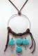 Hippie Chic Trendy Dream Hoop Necklace with turquoise nuggets 1