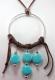 Hippie Chic Trendy Dream Hoop Necklace with turquoise nuggets 2