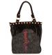Ed Hardy Women's Finly Fringe Black Cotton/Leather Tote 1