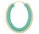 Green Ribbon Link Statement Necklace