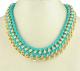 Green Ribbon Link Statement Necklace 1