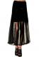 Half Sheer Black Chiffon Maxi Skirt with Side Split