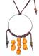 Hippie Chic Trendy Dream Hoop Necklace with orange nuggets 2