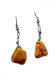 Hippie Chic Trendy Orange Nugget Wire Drop Earrings