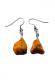Hippie Chic Trendy Orange Nugget Wire Drop Earrings 1