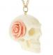 Ivory Skull Rose Necklace