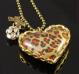 Leopard Heart Crystal Ball Necklace 1