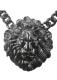 Lion Head Gun Metal Pendant Necklace 2