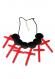 Multi-Cross Red Dangle Necklace  2