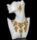 Rhinestone Skull Necklace & Earrings Set in Gold 3