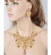 Rhinestone Skull Necklace & Earrings Set in Gold 4