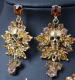 Rhinestone Skull Necklace & Earrings Set in Gold 2