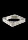 Square Paved Silver Bangle Bracelet Set 2