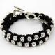 Stackable Rhinestone and Leather Wrap Bracelet