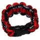 Paracord Style Titanium Bracelet - Black/Red