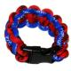 Paracord Style Titanium Bracelet - Royal Blue/Red