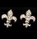 Fleur de Lis Crystal Stud Earrings 1